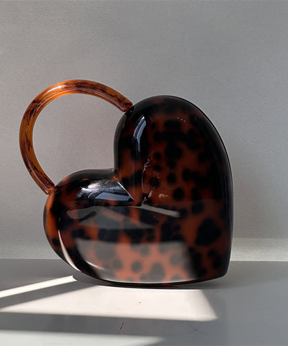 Chic Acrylic Tortoiseshell Heart Shape Tote