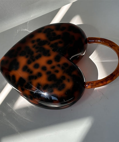 Chic Acrylic Tortoiseshell Heart Shape Tote