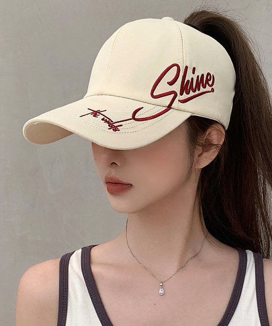 Chic Beige Graphic Embroideried Baseball Cap Hat