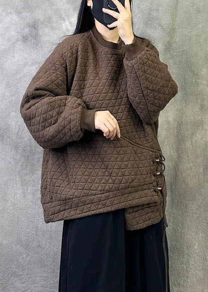Chic Black Asymmetrical Patchwork Fine Cotton Filled Jacket Fall