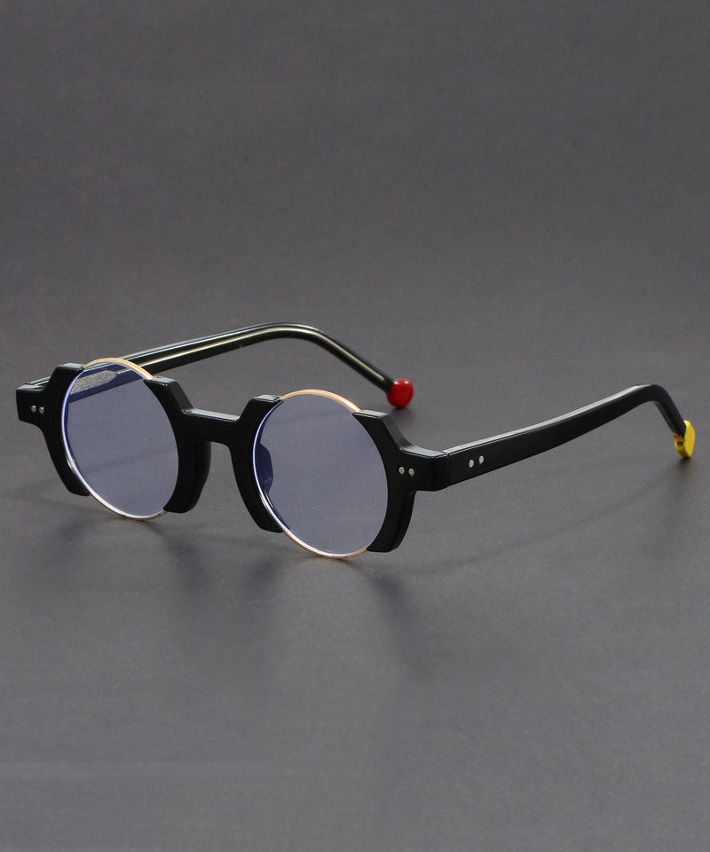 Chic Black Gold Resin Bracket Blue Light Blocking Reading Glasses