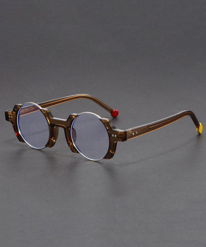Chic Black Gold Resin Bracket Blue Light Blocking Reading Glasses