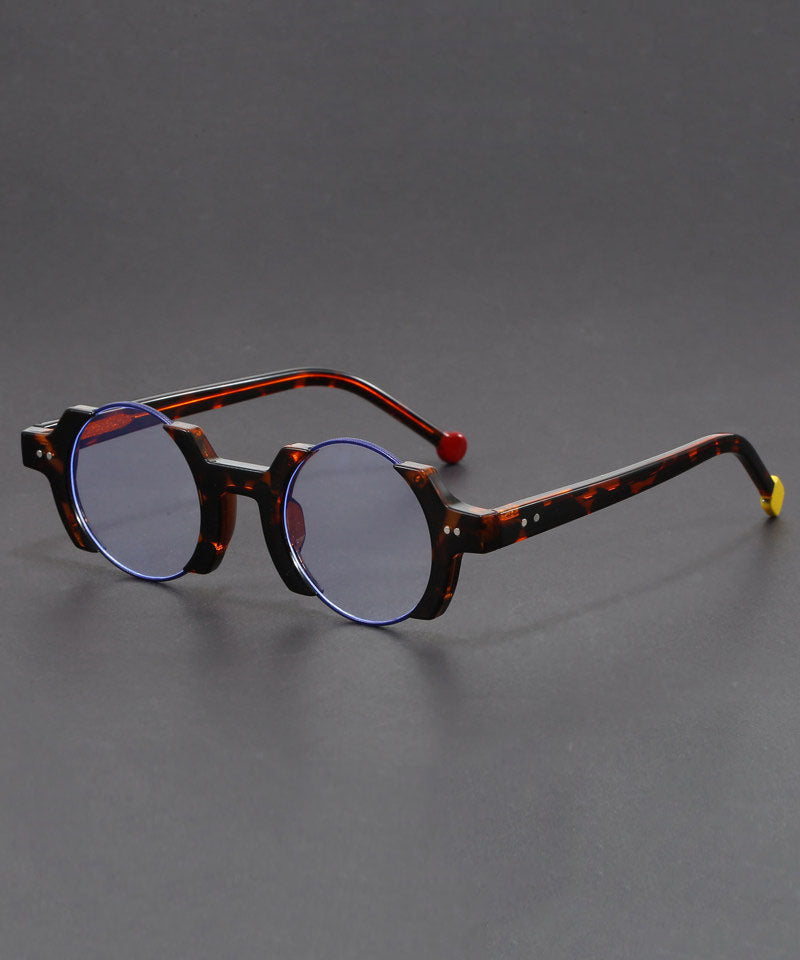 Chic Black Gold Resin Bracket Blue Light Blocking Reading Glasses