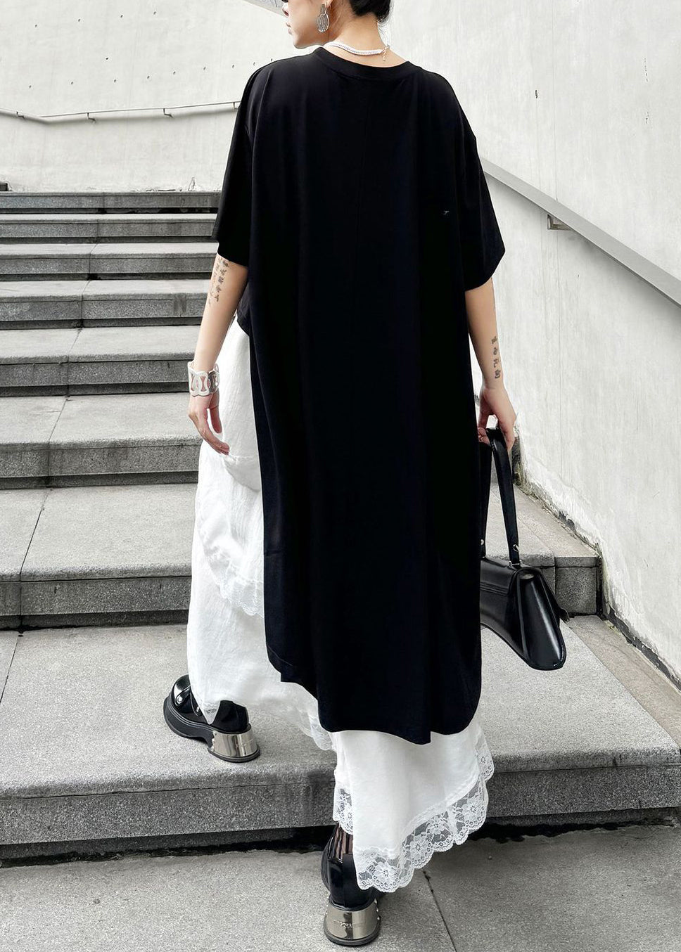Chic Black Hollow Out Zip Up Asymmetrical Cotton T Shirt Summer