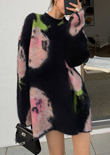 Load image into Gallery viewer, Chic Black O Neck  Cozy Cotton Knit Mid Dress Long Sleeve