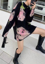 Load image into Gallery viewer, Chic Black O Neck  Cozy Cotton Knit Mid Dress Long Sleeve