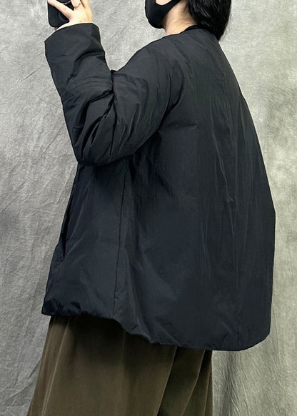 Chic Black Oversized Duck Down Winter A Line Coats