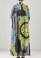 Chic Black Oversized Print Cotton Maxi Dresses Spring