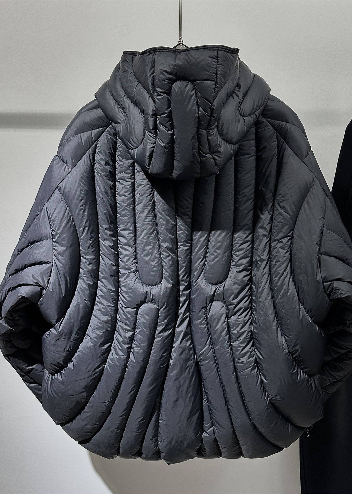 Chic Black Zip Up Pockets Duck Down Down Hooded Coat Winter