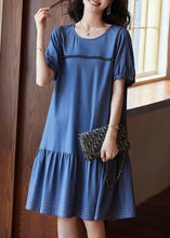 Load image into Gallery viewer, Chic Blue Patchwork Rivet Holiday Long Dress Summer