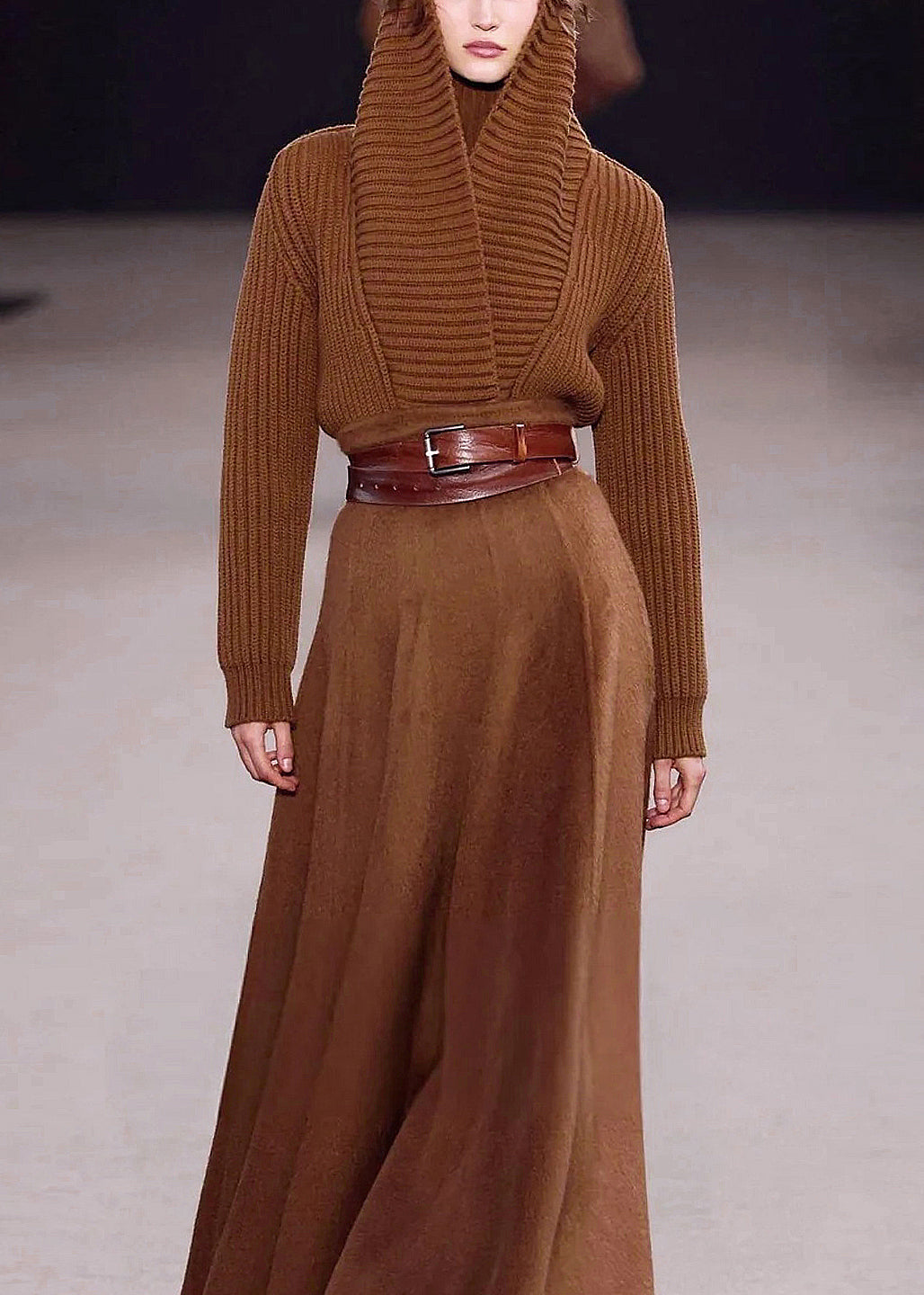 Chic Caramel V Neck Knit Cardigans Fall