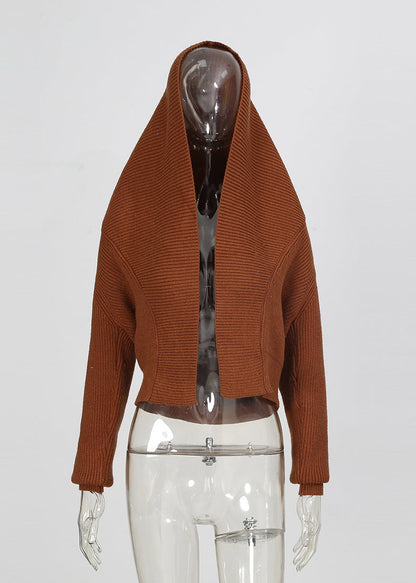 Chic Caramel V Neck Knit Cardigans Fall