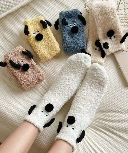 Chic Cartoon Thick Warm Fuzzy Fur Fluffy Mid Calf Socks