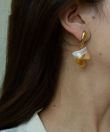 Chic Colorblock Copper Overgild Stud Earrings