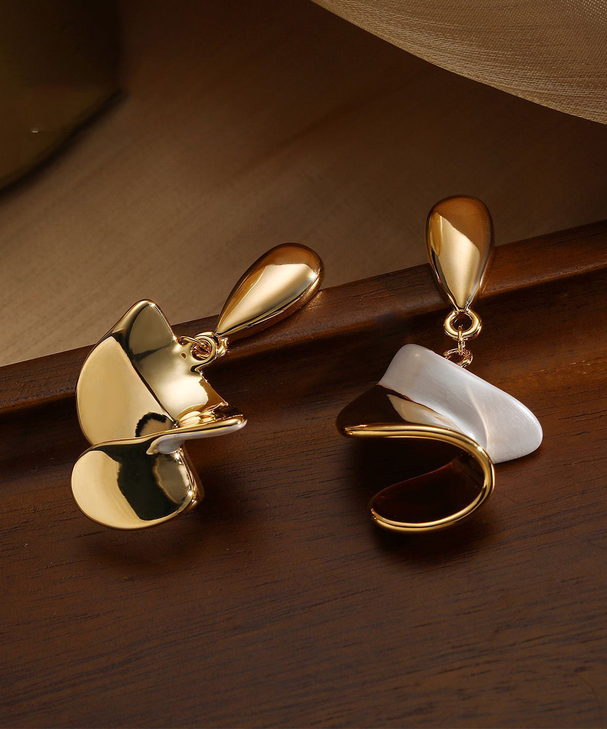 Chic Colorblock Copper Overgild Stud Earrings