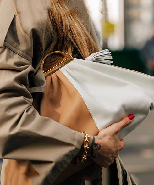 Chic Colorblock Fan-shaped Faux Leather Tote Handbag