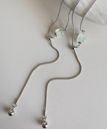 Chic Crystal Natural Stone Titanium Steel Necklace