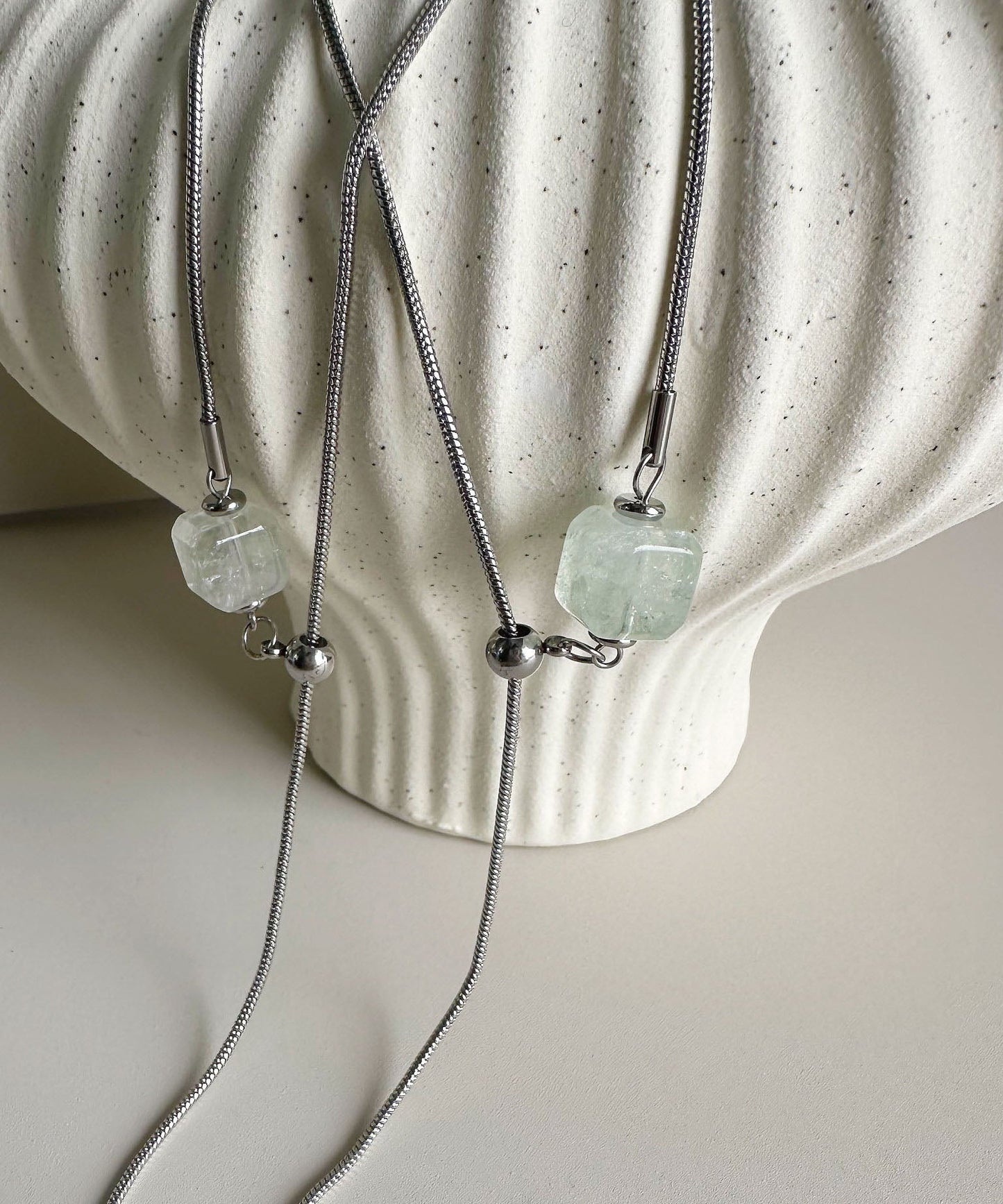 Chic Crystal Natural Stone Titanium Steel Necklace