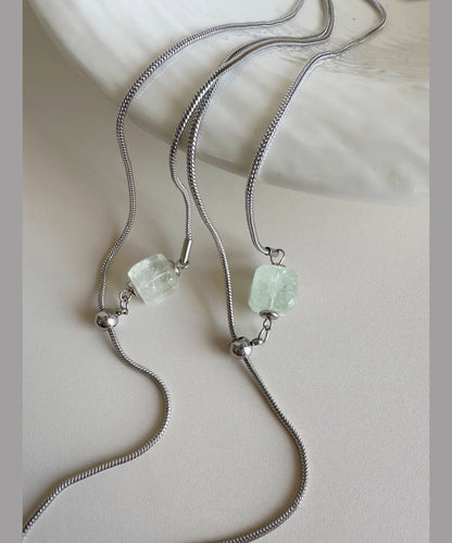 Chic Crystal Natural Stone Titanium Steel Necklace