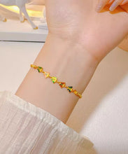Load image into Gallery viewer, Chic Gold Ancient Gold Cloisonne Floral Charm Bracelet