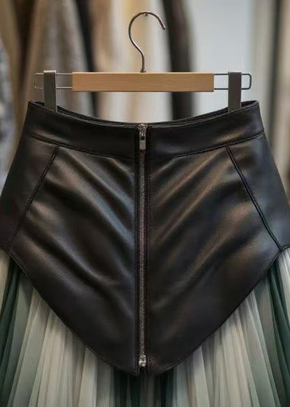 Chic Gradient Color Wrinkled Tulle Patchwork Skirts Spring