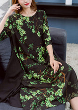 Load image into Gallery viewer, Chic Green O Neck Print Patchwork Chiffon Dresses Summer