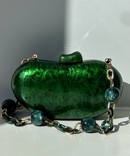 Chic Green Pea Shape Acrylic Pearl Chain Clutch