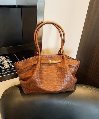 Chic Jacquard Solid Durable Faux Leather Women Handbags