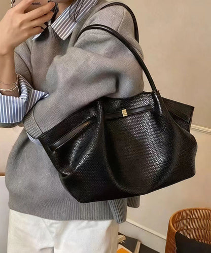 Chic Jacquard Solid Durable Faux Leather Women Handbags