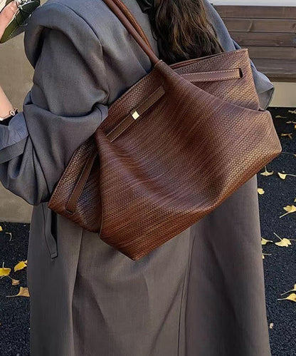 Chic Jacquard Solid Durable Faux Leather Women Handbags