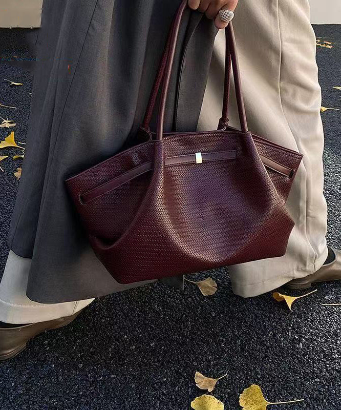 Chic Jacquard Solid Durable Faux Leather Women Handbags