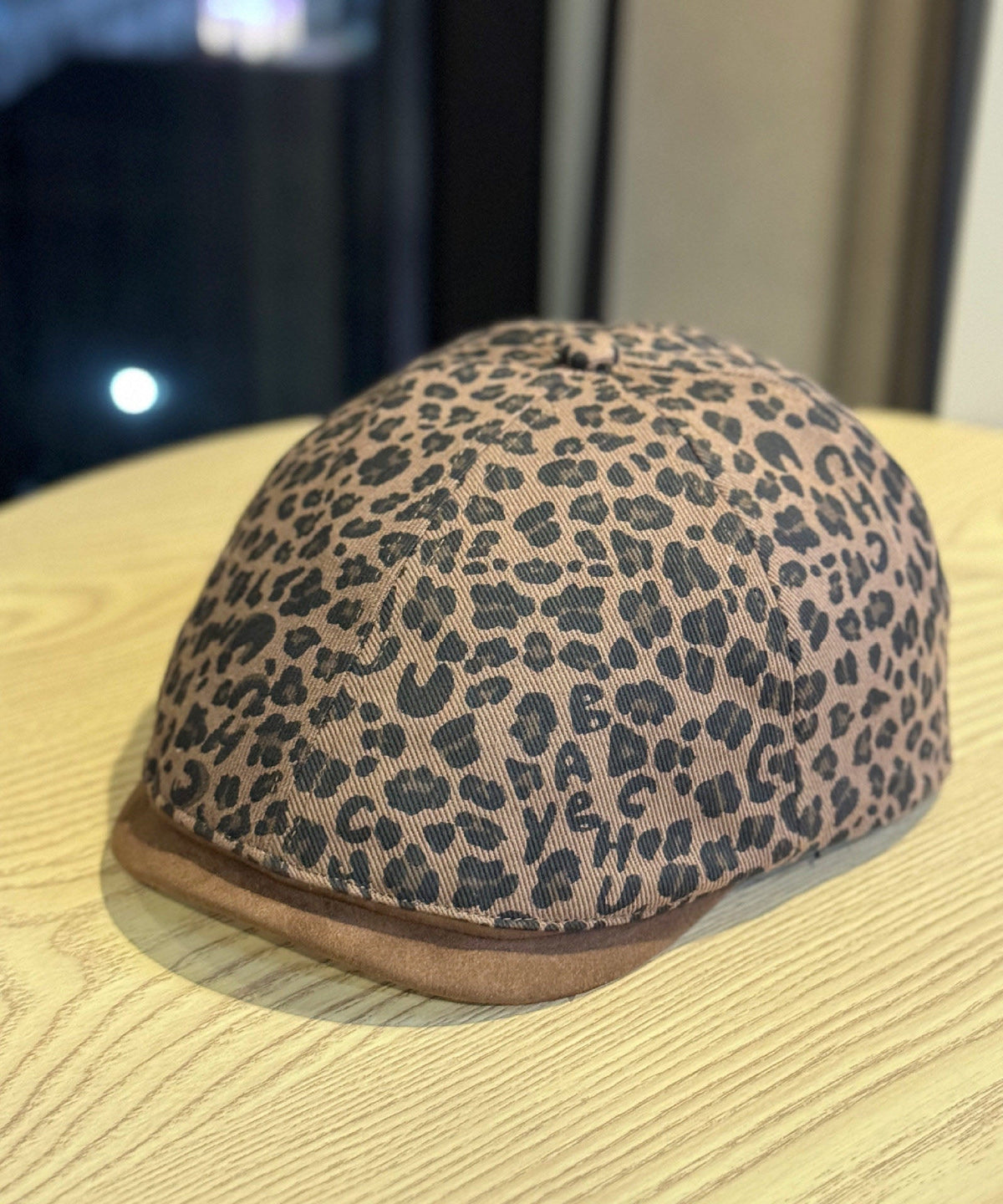 Chic Khaki Leopard Print Cotton Breton Hat
