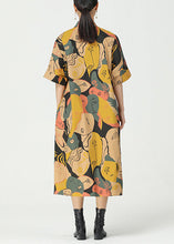 Load image into Gallery viewer, Chic Khaki Print Pockets Patchwork Cotton Shirts Dress Short Sleeve