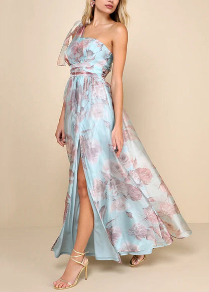 Chic Light Purple Asymmetrical Side Open Chiffon Party Dress Sleeveless