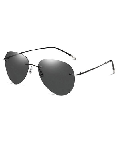 Chic Men Black Metal UV Protection Toad Mirror Sunglasses