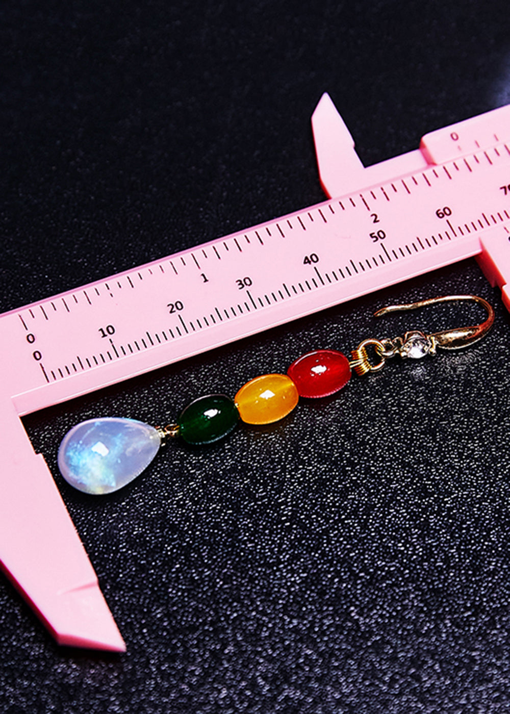 Chic Multicolour Gem Stone Droplet Shape Drop Earrings