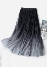 Load image into Gallery viewer, Chic Navy Gradient Color High Waist Tulle Skirts Summer