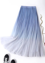 Load image into Gallery viewer, Chic Navy Gradient Color High Waist Tulle Skirts Summer