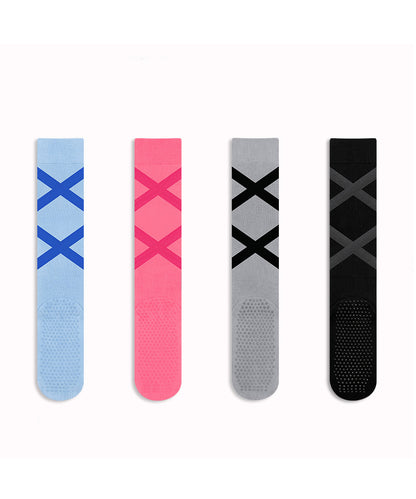 Chic Pink Bow Combed Cotton Over The Calf Socks