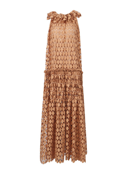 Chic Pink Hollow Out Patchwork Cotton Vacation Dresses Sleeveless