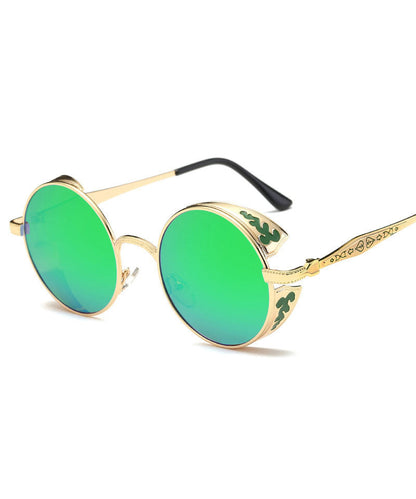 Chic Punk Round Women's Polarized Sunglasses Dazzling Colors