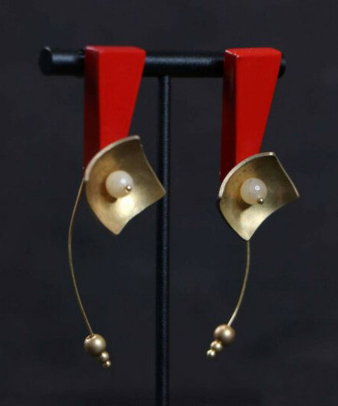 Chic Red Sterling Silver Overgild Flower Drop Earrings