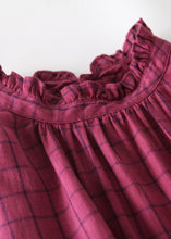 Load image into Gallery viewer, Chic Rose Plaid Ruffled Pockets Patchwork Linen Dresses Summer