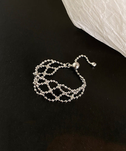 Chic Silk Hollow Out Tassels Adjustable Silver Rings