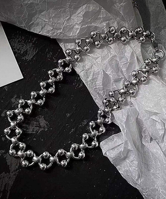 Chic Silk Stainless Steel Hollow Out Chain Necklace