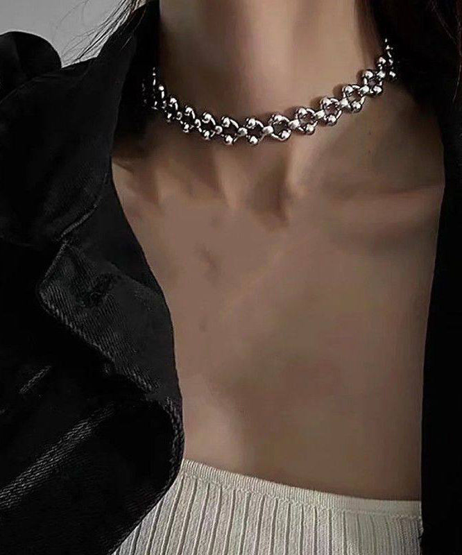 Chic Silk Stainless Steel Hollow Out Chain Necklace
