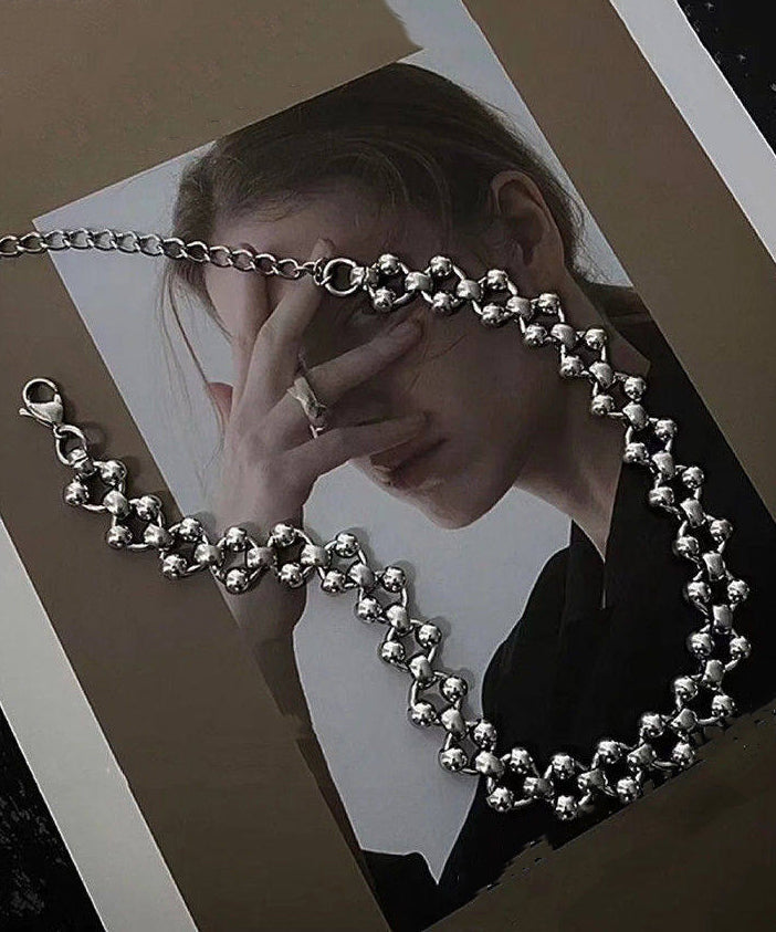 Chic Silk Stainless Steel Hollow Out Chain Necklace