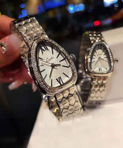 Chic Silk Stainless Steel Zircon Serpentine Waterproof Watches
