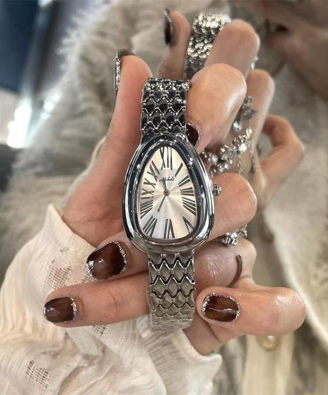 Chic Silk Stainless Steel Zircon Serpentine Waterproof Watches