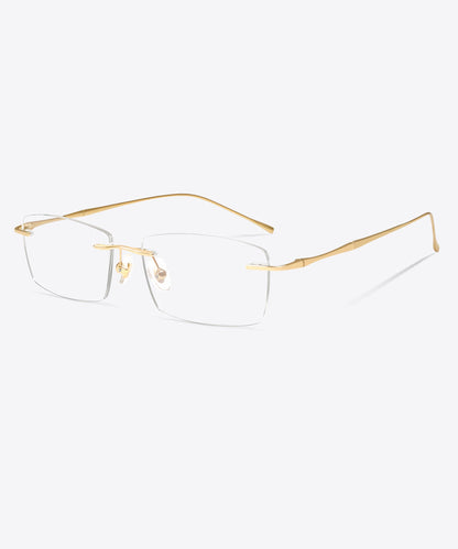 Chic Silk Titanium Alloy Squar Rimless Reading Glasses
